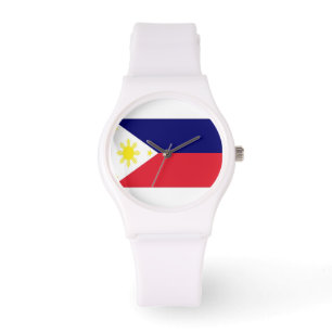 philippinische Flagge Armbanduhr