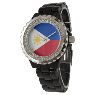 philippinische Flagge Armbanduhr