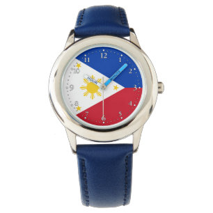 philippinische Flagge Armbanduhr