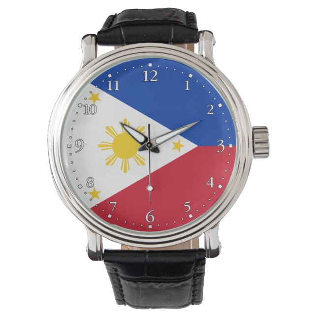 philippinische Flagge Armbanduhr (Vorderseite)