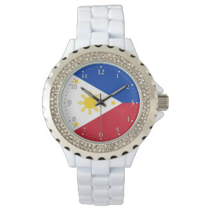 philippinische Flagge Armbanduhr