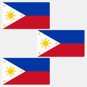 philippinische Flagge Etiketten