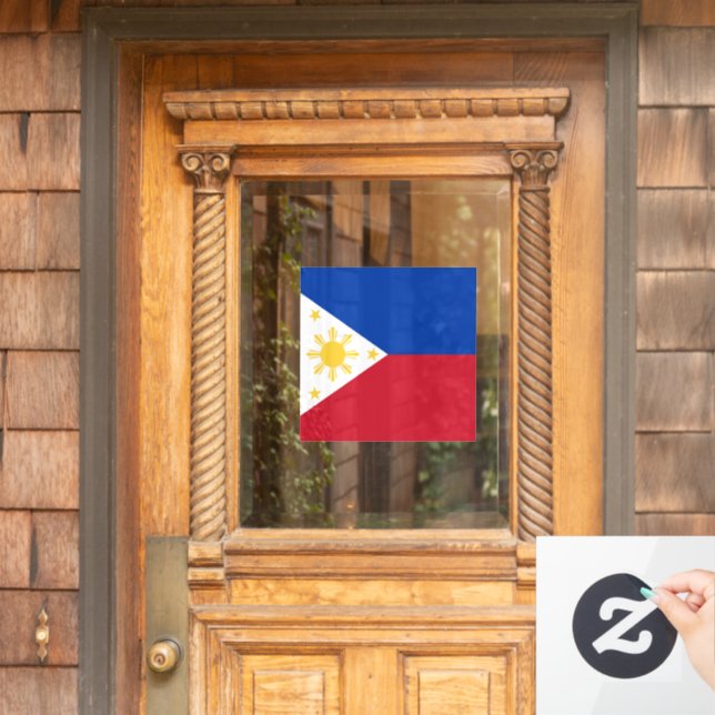 philippinische Flagge Fensteraufkleber (Haustür)