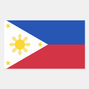 philippinische Flagge, Flagge der Philippinen Rechteckiger Aufkleber