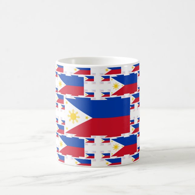 philippinische Flagge in mehreren farbenfrohen Ebe Kaffeetasse (Mittel)