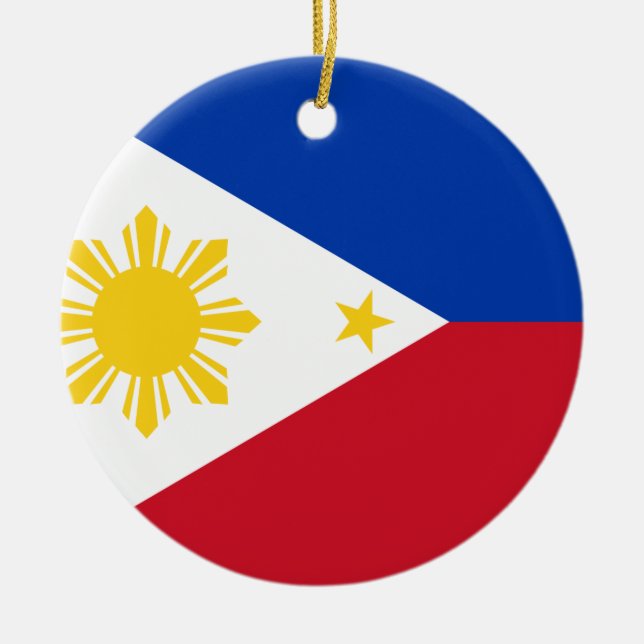 philippinische Flagge Keramikornament (Vorne)