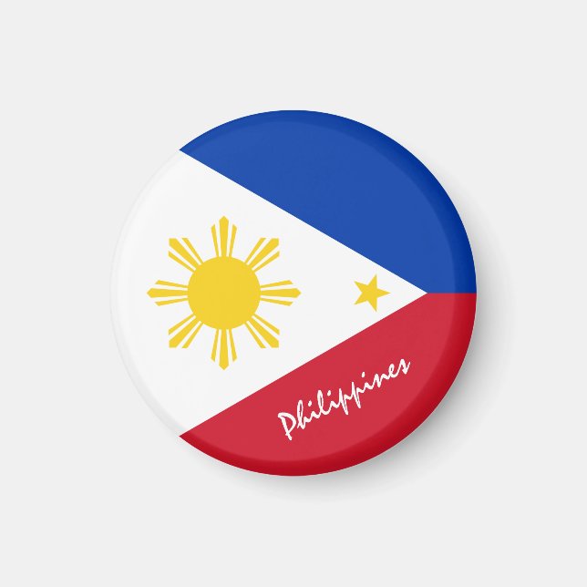 Philippinische Flagge & Manila - Reise-/Sportfans Magnet (Vorne)