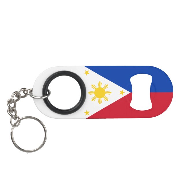 philippinische Flagge Mini Flaschenöffner (Rückseite Horizontal)