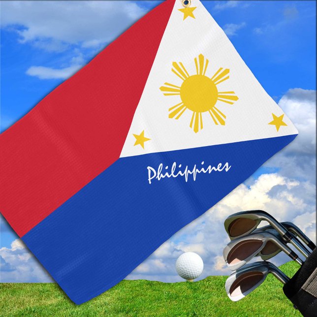Philippinische Flagge & Philippinen - Golfurlaub / Golfhandtuch (Von Creator hochgeladen)