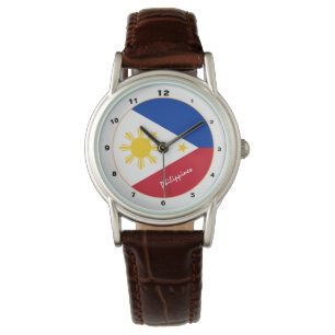 Philippinische Flagge & Philippinen-Mode /Design Armbanduhr