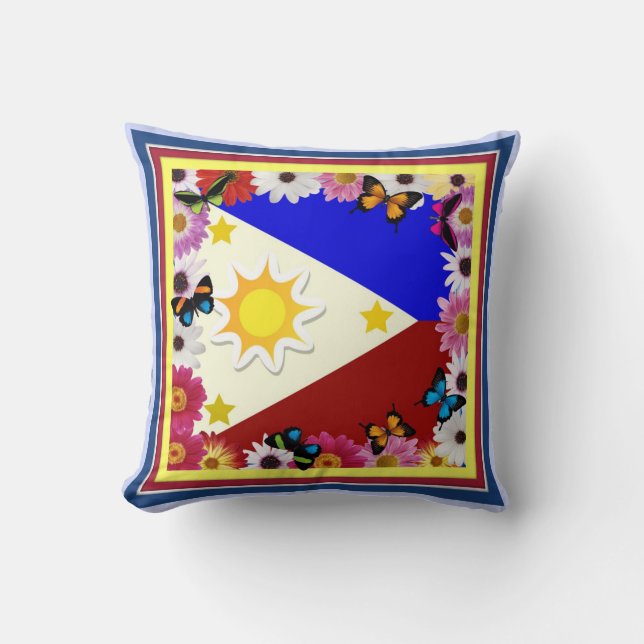 Philippinische Flagge - philippinisches Kissen (Vorderseite)
