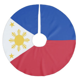 philippinische Flagge Polyester Weihnachtsbaumdecke