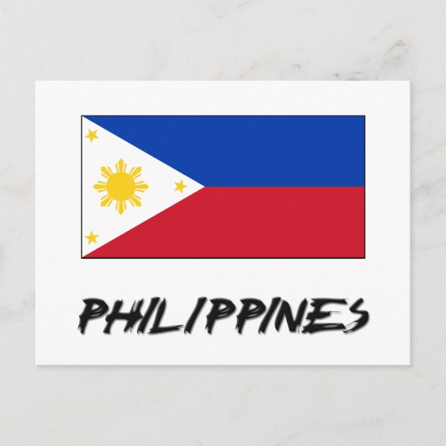 philippinische Flagge Postkarte (Vorderseite)