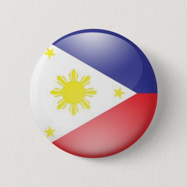 Philippinische Flagge (rund) Button (Vorderseite)