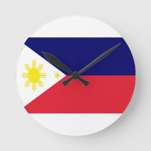 philippinische Flagge Runde Wanduhr