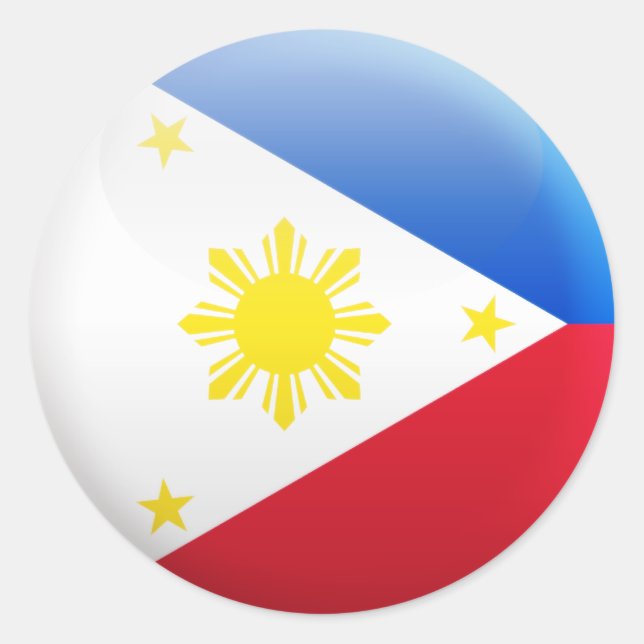 philippinische Flagge Runder Aufkleber (Vorderseite)