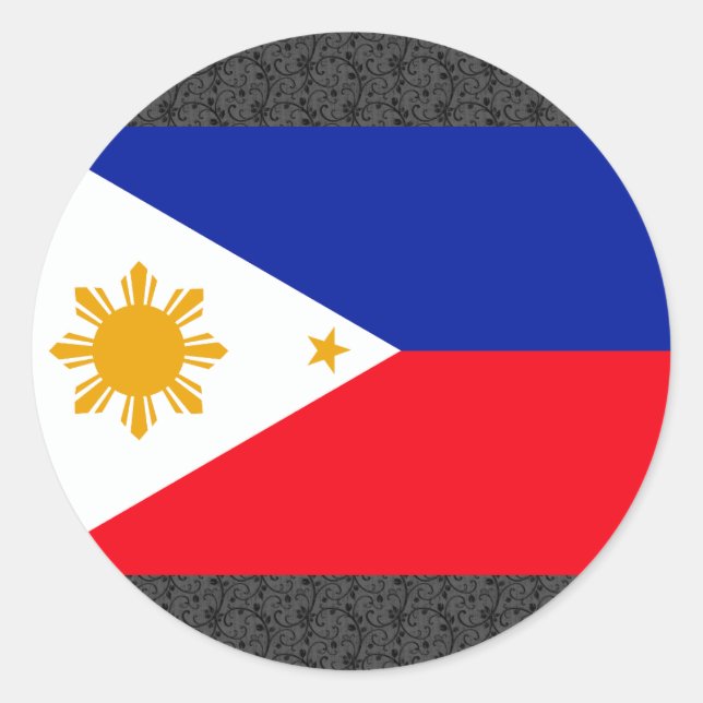 philippinische Flagge Runder Aufkleber (Vorderseite)