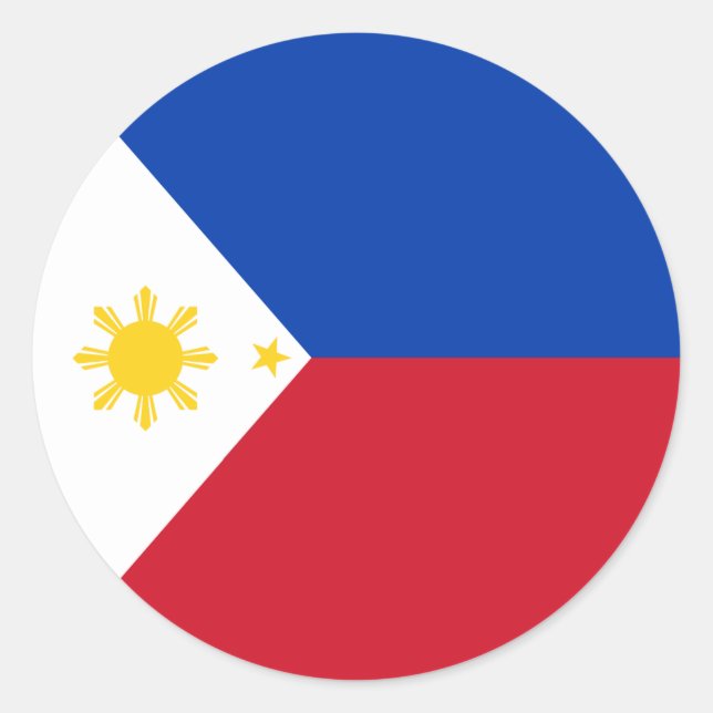 philippinische Flagge Runder Aufkleber (Vorderseite)