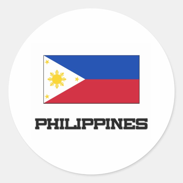 philippinische Flagge Runder Aufkleber (Vorderseite)