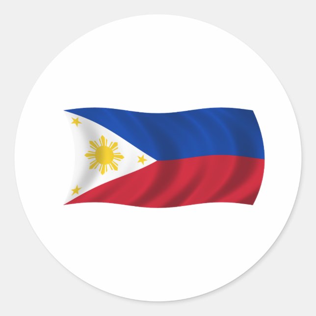philippinische Flagge Runder Aufkleber (Vorderseite)