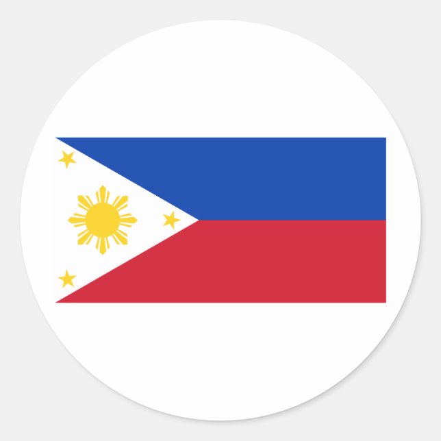 philippinische Flagge Runder Aufkleber (Vorderseite)