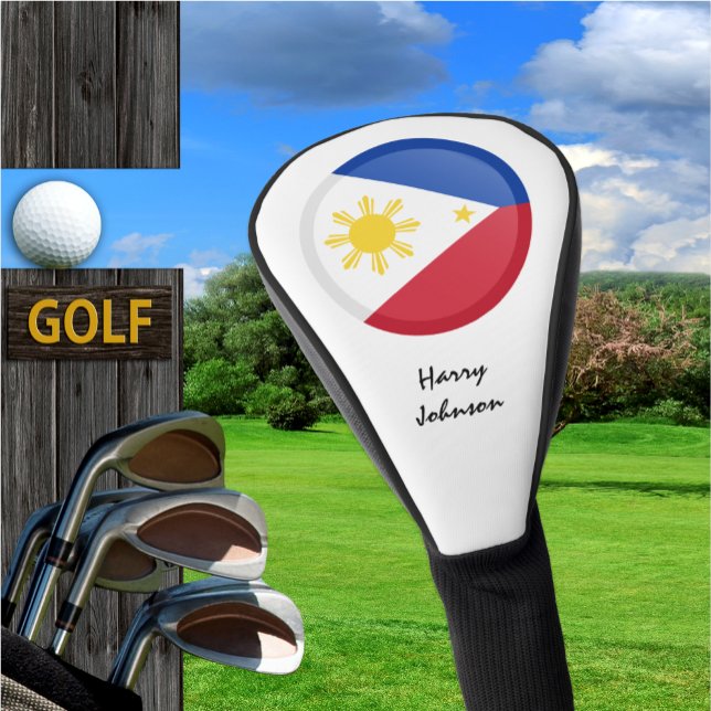 Philippinische Flagge und Mit Monogramm Golfklubs Golf Headcover (Von Creator hochgeladen)