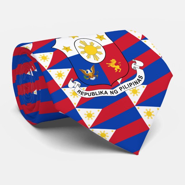 philippinische Flagge und Wappen, Flagge der Phili Krawatte (Gerollt)