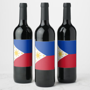 philippinische Flagge Weinetikett