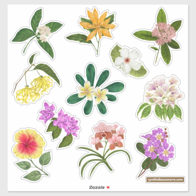 Philippinische Garden-Blume Aufkleber (Blatt)