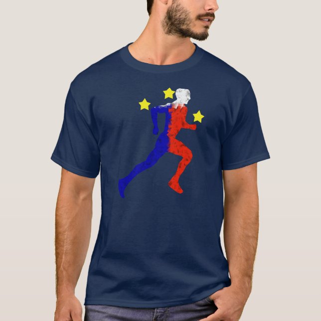 Philippinische Läuferflaggenquadrate T-Shirt (Vorderseite)