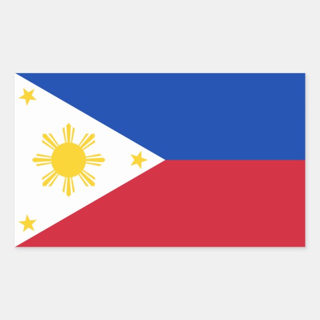 philippinische/philippinische Flagge Rechteckiger Aufkleber (Vorderseite)