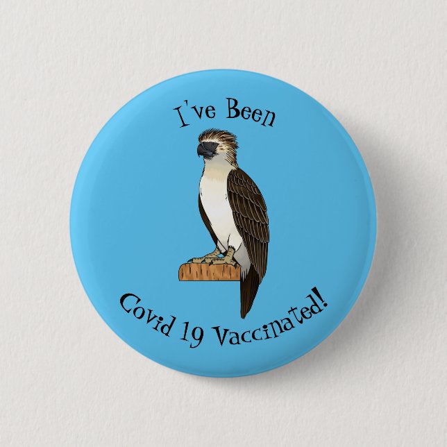 Philippinischer Adler-Cartoon Button (Vorderseite)