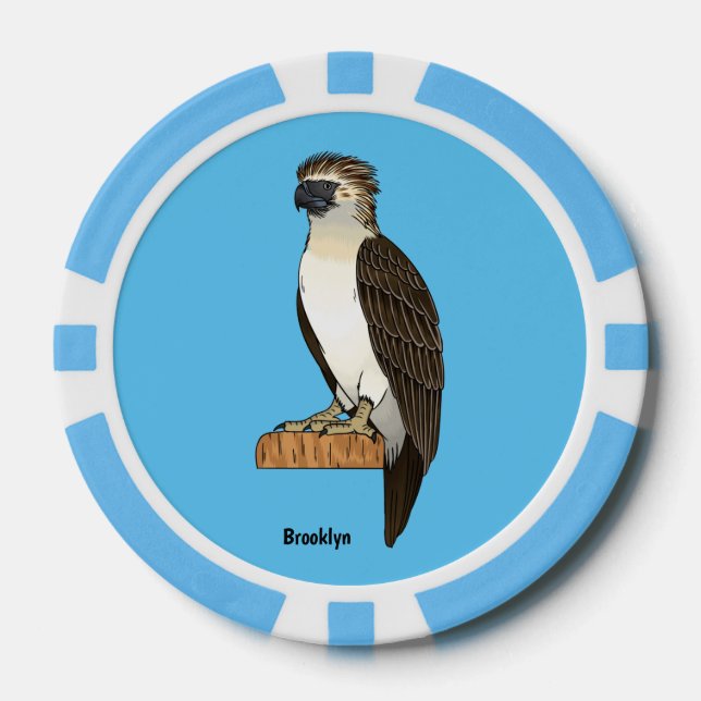 Philippinischer Adler-Cartoon Pokerchips (Vorderseite)