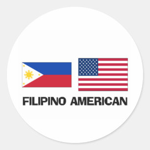 Philippinischer Amerikaner Runder Aufkleber