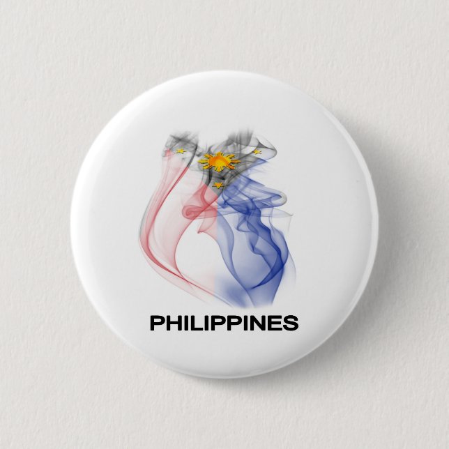 PHILIPPINISCHER FLAGGEN-Rauch Button (Vorderseite)