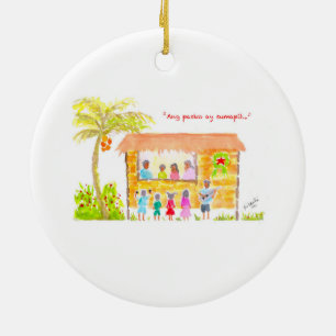 Philippinischer Jeepney und Weihnachts-Carol-Ornam Keramik Ornament