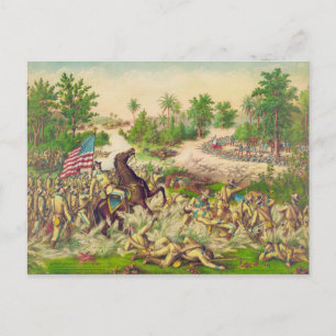 Philippinischer Kampf gegen Quingua 1899 Postkarte