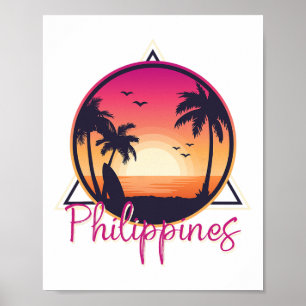 Philippinischer Stolz Strand Surfen Geschenk Phili Poster