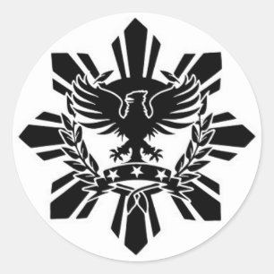 Philippinisches Sonne- und Adler-Wappen Runder Aufkleber