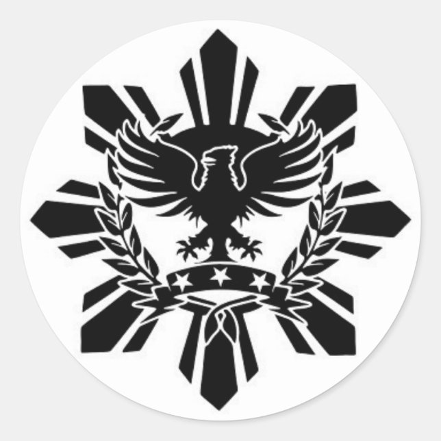 Philippinisches Wappen Runder Aufkleber (Vorderseite)