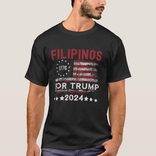 Philippinos für Trump Amerikaner und Philippinen P T-Shirt (Vorderseite)