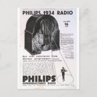 Philips 1934 Radio Retro antike Werbung