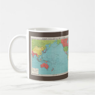 Philips-Kriegskarte für den Pazifik, 1945 Kaffee-T Kaffeetasse