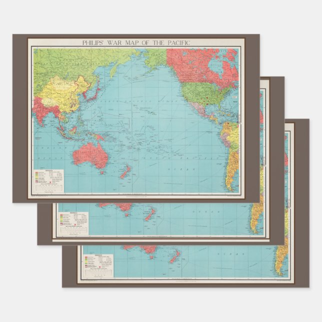 Philips' Kriegsmappe des Pazifiks, 1945 Geschenkpapier Set (Set)