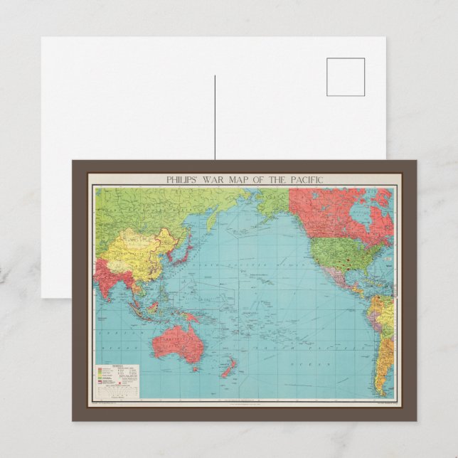 Philips' Kriegsmappe des Pazifiks, 1945 Postkarte (Vorne/Hinten)