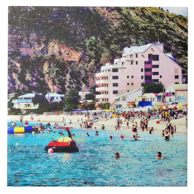 Philipsburg Sint Maarten Beach Fliese (Vorderseite)