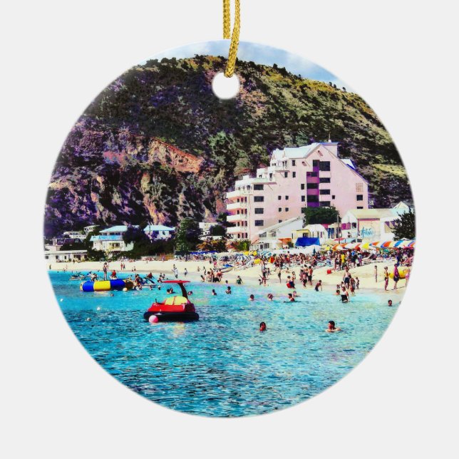 Philipsburg Sint Maarten Beach Keramik Ornament (Vorne)