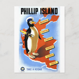 Phillip Island Victoria Australien Vintage Poster Postkarte