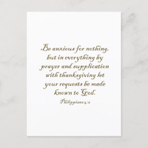 Phillipianer 4:6 Christliche Inspirationsmotivatio Postkarte