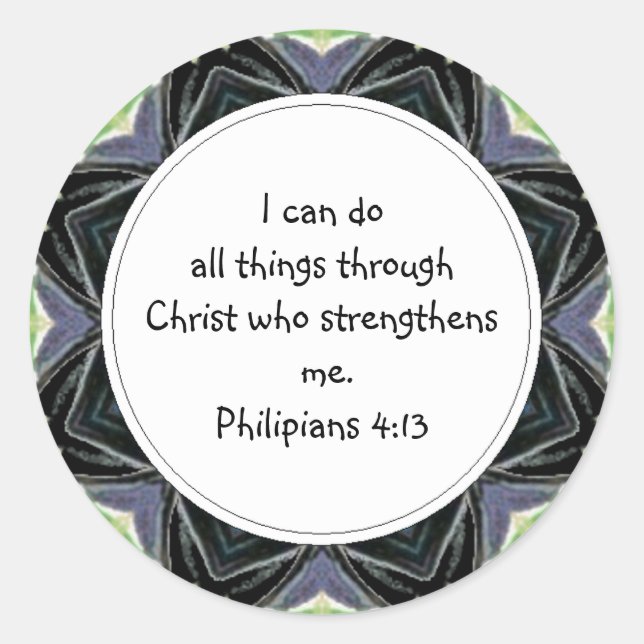 Phillipians 4:13 Sticker für die Schriftzeichenbib (Vorderseite)